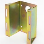 sheet metal steel stamped bracket with yellow passivated zinc, made in factory in vietnam Asia sheet metal steel stamped bracket with yellow passivated zinc, made in factory in vietnam Asia