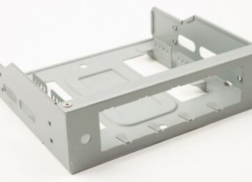 sheet metal enclosure, white powder coated with pem inserts. made with stamping in Vietnam